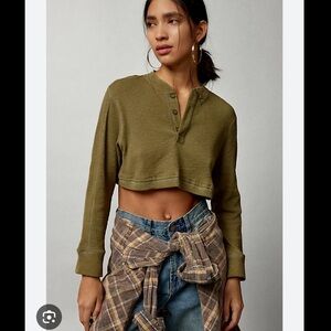 Urban Outfitters BDG Danny Cropped Henley Top